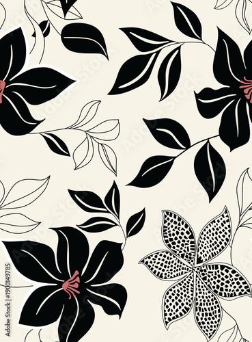 vector illustration, floral seamless pattern design, flower texture textile wallpaper 