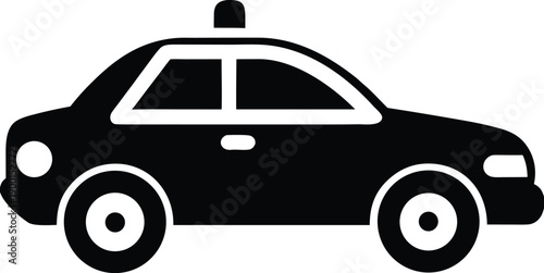 Simple Black Police Car Icon
