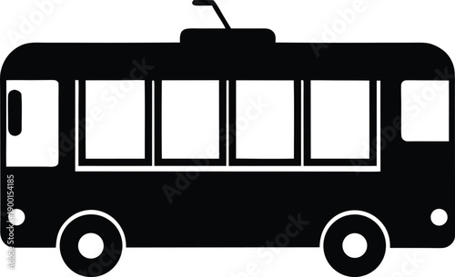 Simple Black Bus Icon Vector