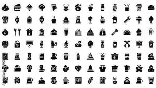 Coffee Cup Icons: Collection of Hot Drinks, Food & Beverage Symbols