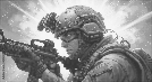 Pixelated Gaming Bitmap with Halftone Effect