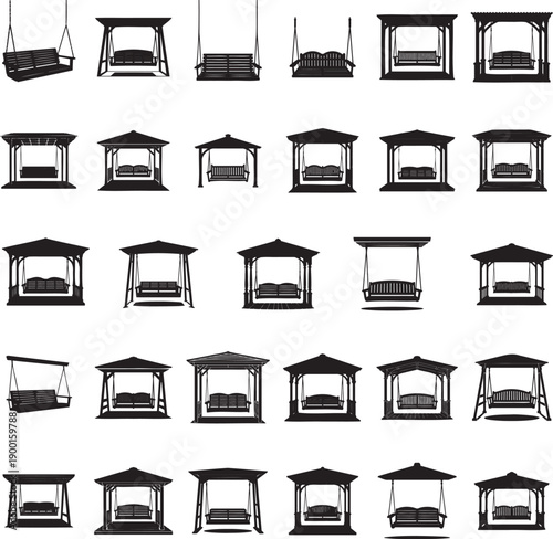 Porch silhouette isolated with white background