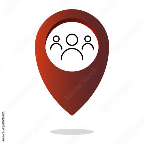 Organization inhabitants Vector. Professional group locations. Participant meeting points. Collective people markers