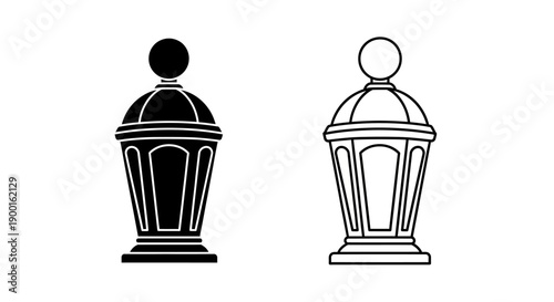 Traditional Arabic Lantern Icon. Ramadan Kareem Festival Celebration Light Vector Symbol.