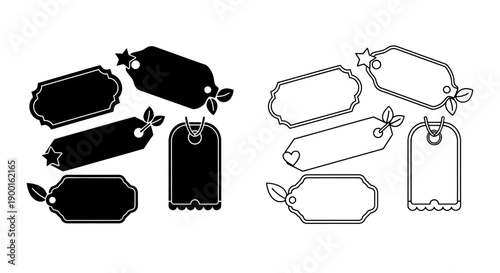 Set of Vintage Price Tags and Labels for Shopping Sale Discount Promotion Vector