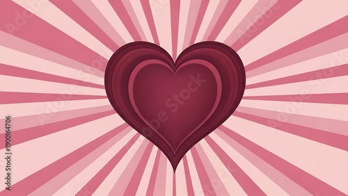 Vibrant red backdrop featuring a prominent circular frame and an abundance of small hearts, symbolizing deep affection