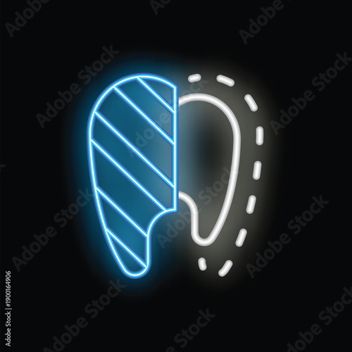 Bright neon sign showing a half grilled steak, perfect for restaurant menus
