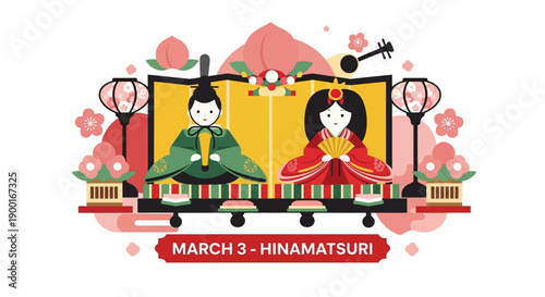 Hinamatsuri celebration with traditional Japanese dolls on March 3