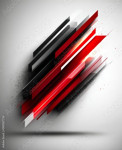 Black and red striped design with a white background. The design is abstract and has a modern feel to it