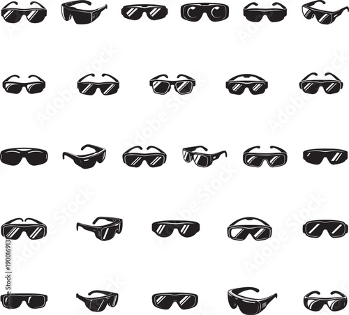 Glasses silhouette isolated with white background