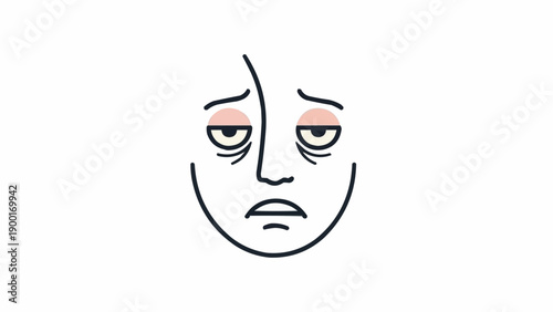 Foto Sad face with frown expression.