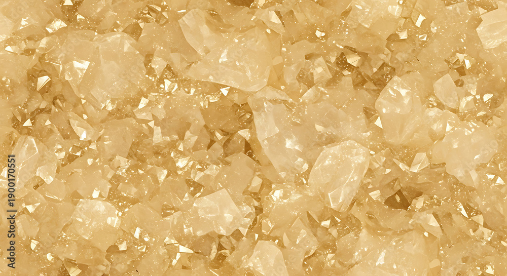 Obraz premium Close-up of a cluster of sparkling golden yellow citrine crystals with sharp facets Keywords: citrine, crystal, quartz, yellow, golden