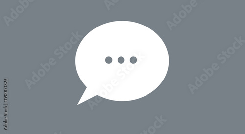 speech bubble with ellipsis on gray background