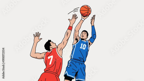 Basketball players in action a dynamic illustration of sports and competition