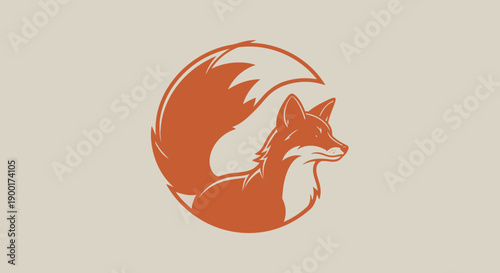 red fox logo, fox head silhouette