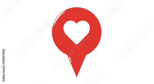 red heart shaped map pin