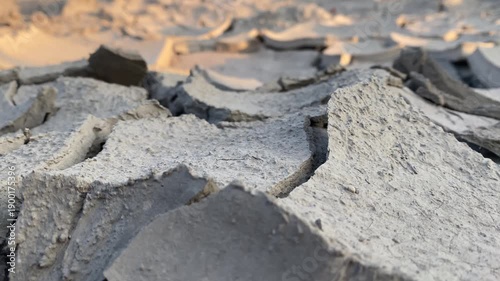 Cracked mud in an arid climate