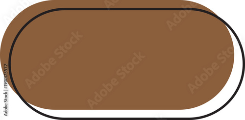 Brown quotation box icon. Speech bubble frame and minimalist black outline border for text message, comment citation testimonial design, isolated on transparent background. Vector illustration.