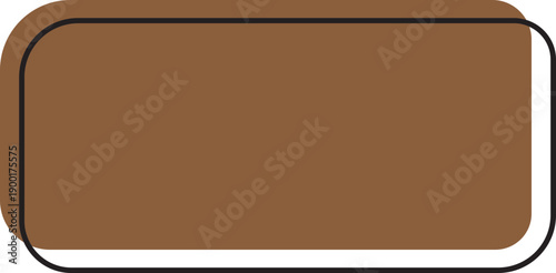 Brown quotation box icon. Speech bubble frame and minimalist black outline border for text message, comment citation testimonial design, isolated on transparent background. Vector illustration.