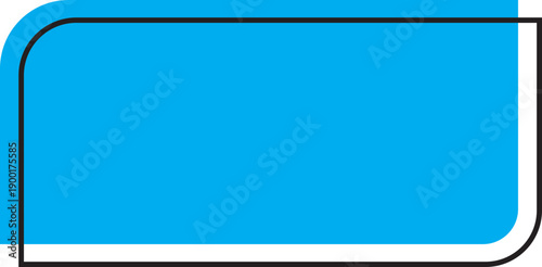 Blue quotation box icon. Speech bubble frame and minimalist black outline border for text message, comment citation testimonial design, isolated on transparent background. Vector illustration.