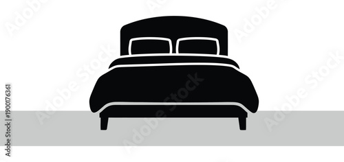 Modern bedroom interior with stylish bed and elegant bedding