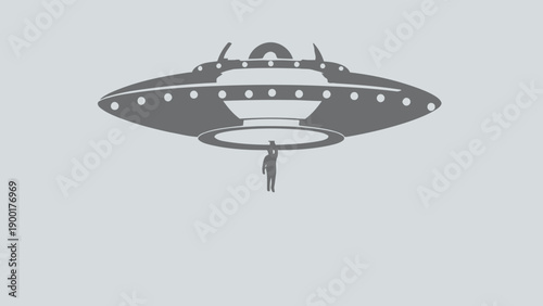 ufo flying disc with person hanging