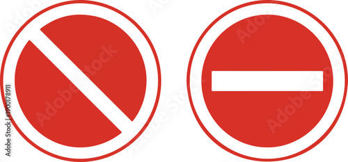 Free Download Red Prohibition and No Entry Symbol Icon Set for Warning and Restriction Signs - GFXLoad