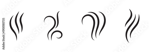 Smoke Icon Set. Smells Icon. Hot Steam Symbol. Aromas Vaporize Icons. Fire Icon. Vector Illustration Design