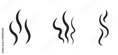 Smoke Icon Set. Smells Icon. Hot Steam Symbol. Aromas Vaporize Icons. Fire Icon. Vector Illustration Design