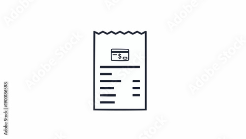 Receipt paper with lines and details.