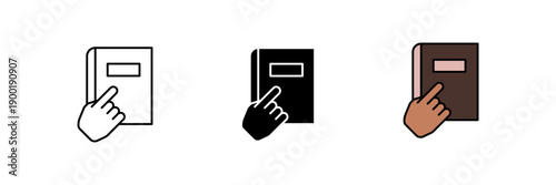 e book icon. Line, solid and filled outline colorful version, outline and filled vector sign. Idea Symbol, logo illustration. Vector graphics