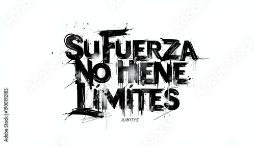 A motivational vector graphic with a Spanish phrase meaning strength has no limits women's day