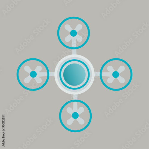 Central Network Hub Connection Technology Icon