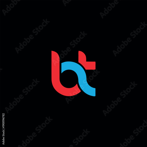 letters bt text logo design vector