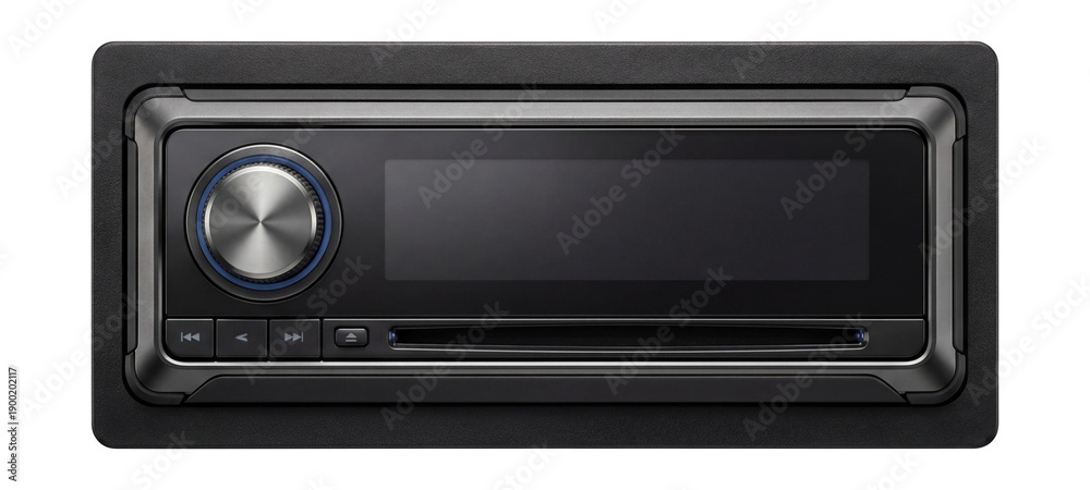 Fototapeta premium In-dash multimedia receiver with detachable faceplate and CD/DVD slot.