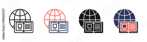 Online Education Icon Set Multiple Style Collection