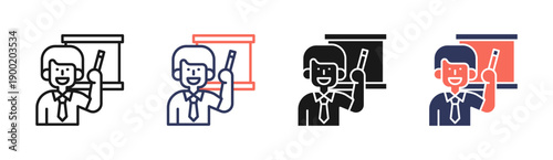 Training Icon Set Multiple Style Collection