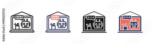 Robot Tutors Icon Set Multiple Style Collection