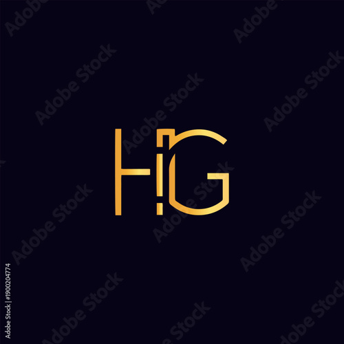 letters hg and gh text logo design vector