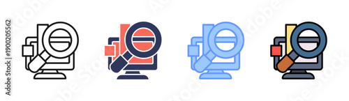 Predictive Analytics Icon Set Multiple Style Collection