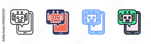 Virtual Assistants Icon Set Multiple Style Collection