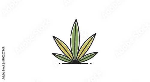 Simple stylized cannabis leaf illustration on white background.