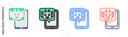 Virtual Assistants Icon Set Multiple Style Collection
