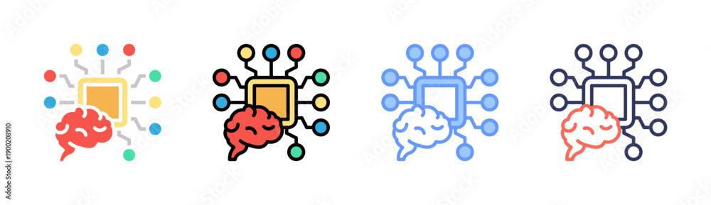 Fototapeta premium Concept Mapping Icon Set Multiple Style Collection