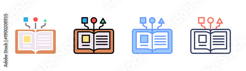 Knowledge Representation Icon Set Multiple Style Collection