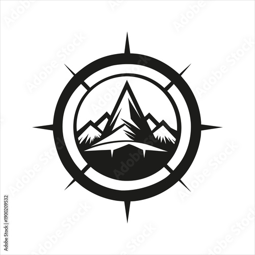 Mountain Compass Adventure Logo Vector Design