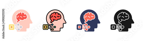 Artificial Intelligence Icon Set Multiple Style Collection