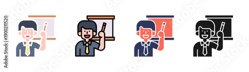 Training Icon Set Multiple Style Collection