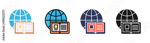 Online Education Icon Set Multiple Style Collection