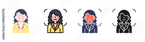 Facial Recognition Icon Set Multiple Style Collection